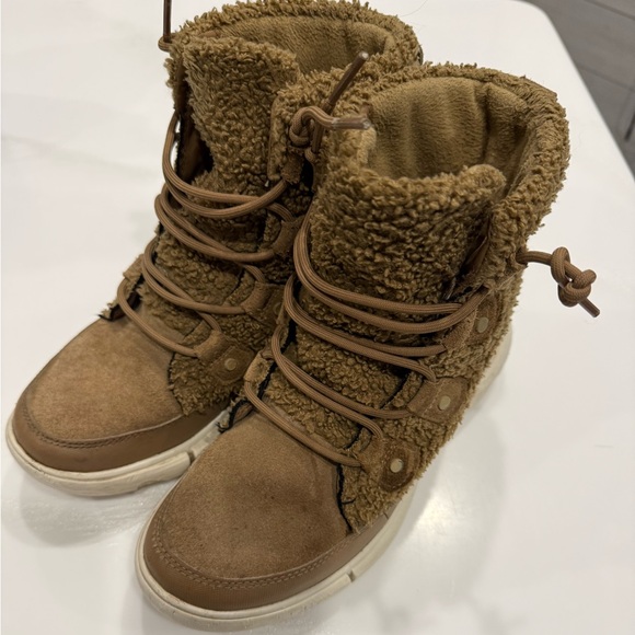 Sorel Shoes - Sorel Explorer Joan II Cozy Fuzzy Lace Up Boots Womens